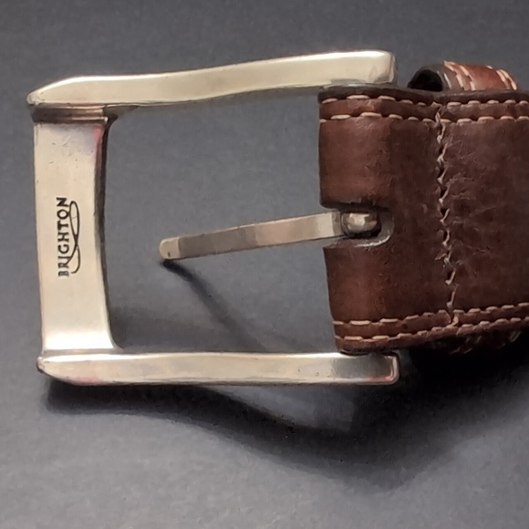 Brighton Men's Full Grain Glove Lining Brown Leather Belt,Size 44. - Picture 9 of 9